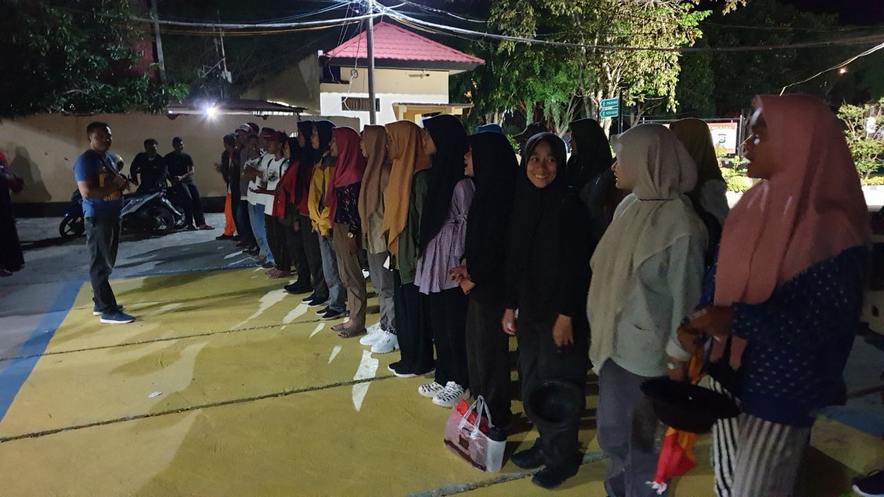 Bripka Erwin Setiawan bersama 44 anggota Saka Bhayangkara Luwu siap berangkat ke pangkep sabtu (3/8/2019) malam