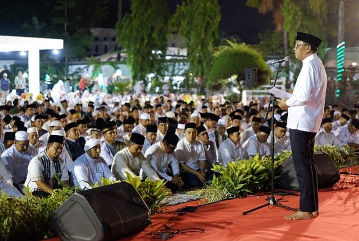 Ini Sambutan Gubernur Saat Gelar Dzikir dan Doa Bersama Sambut HUT Ke-350 Sulsel, (foto:FB)
