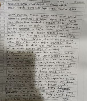 Surat Wasiat Zakiah Aini