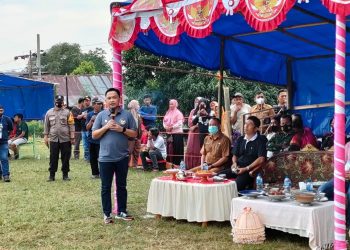 Bupati Bantaeng, DR. H. Ilham Azikin saat memberikan kata sambutan di pembukaan Liga Ramadhan Morowa