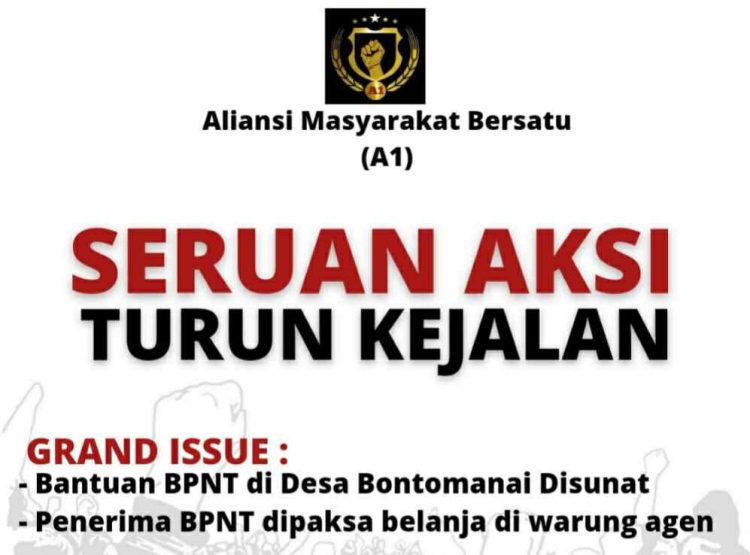 Besok, Asatu Demo Jilid 1 Tuntut Bank Mandiri Copot Agen BPNT Desa Bontomanai