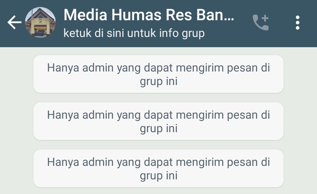 Grup WhatsApp Humas Polres Bantaeng