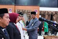 Foto Saat Pelantikan dan pengambilan sumpah jabatan oleh Bupati Sinjai Andi Seto Asapa berlangsung di Ruang Pola Kantor Bupati Sinjai, Jumat (22/9/2023) lalu.