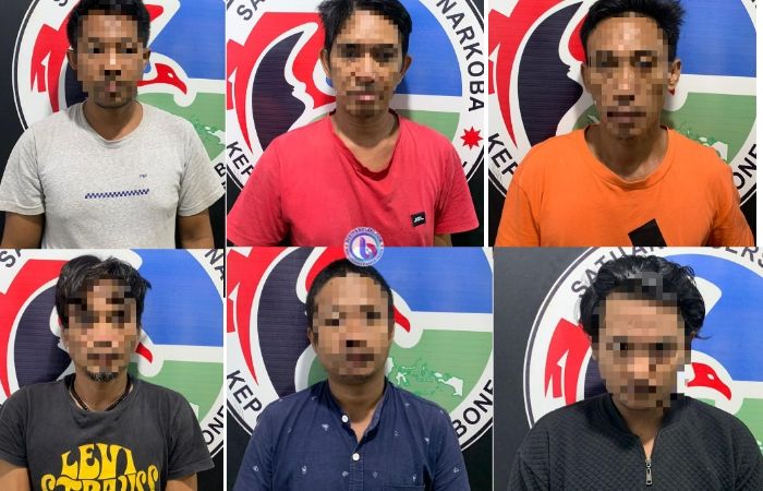 6 terduga pelaku penyalahgunaan sabu tangkapan Satnarkoba Polres Bone