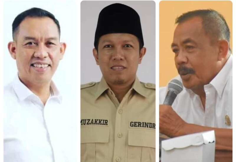 Tiga Kader Gerindra, Andi Mahyanto Masda (Baju Putih), Muzakkir (Tengah) dan Lukman Arsal (Kanan) yang Saat Ini Mendapat Rekomendasi untuk Bertarung di Pilkada Sinjai.