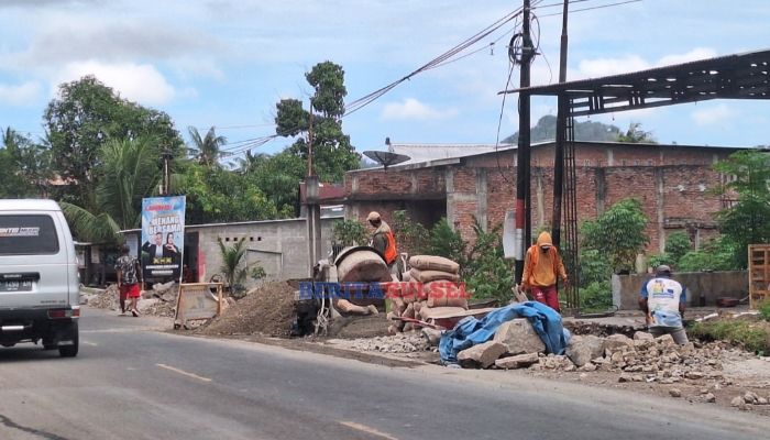 Proyek drainase di Jalan Poros Sidrap-Parepare