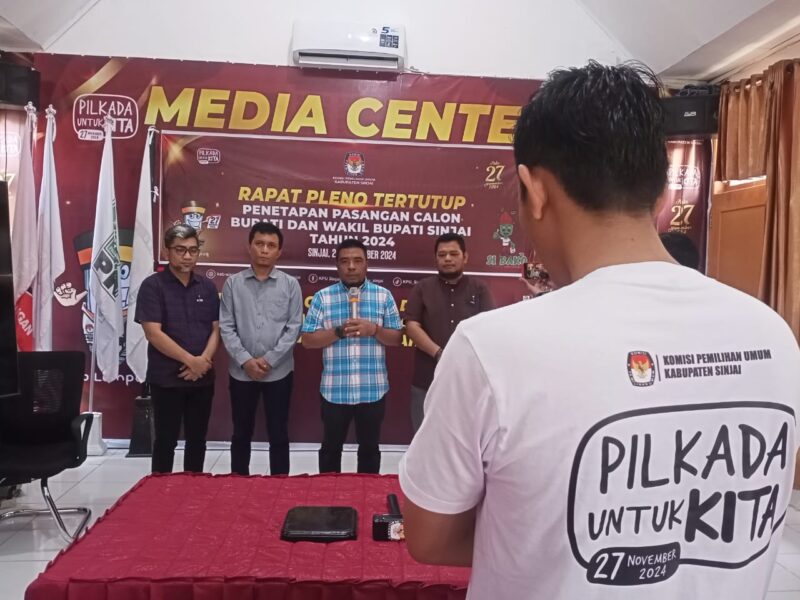 Penyampaian KPU Sinjai terkait Penetapan Pasangan Calon Peserta di Pilkada Sinjai.