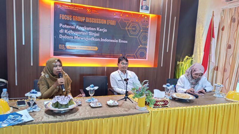 Focus Group Discussion (FGD) Keadaan Angka Kerja Makro dengan tema “Potensi Angkatan Kerja di Kabupaten Sinjai dalam Mewujudkan Indonesia Emas”. 