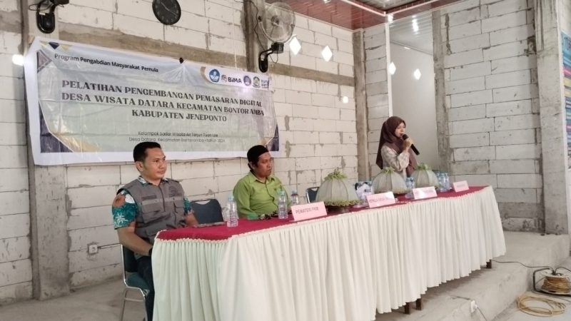 foto: Kegiatan Pelatihan Pengembangan Pemasaran Digital Wisata Desa di Desa Datara, Kecamatan Bontoramba, Kabupaten Bulukumba (foto:ist)