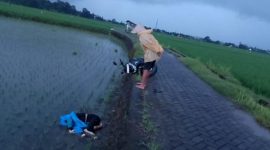 Mayat korban tergeletak di tepi sawah (foto: istimewa)