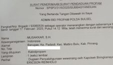 Bukti laporan pengqduan Musakkar S.H ke Propam Polda Sulsel. (Foto: Dok, pribadi)