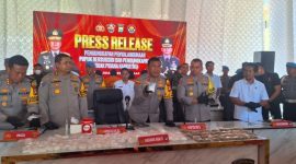 Kapolda Sulsel Irjen Pol Yudhiawan Press Rilis di Mapolres Sidrap. (Foto: beritasulsel.com)