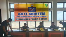 Tim DVI Polda Sulsel Dirikan Posko Ante Mortem di Selayar, Siaga Identifikasi Korban KM Nurul Salsa,